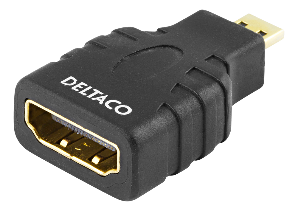 Adapteris DELTACO HDMI - micro HDMI, 4K UHD 30Hz, juodas / HDMI-24-K / 00100027