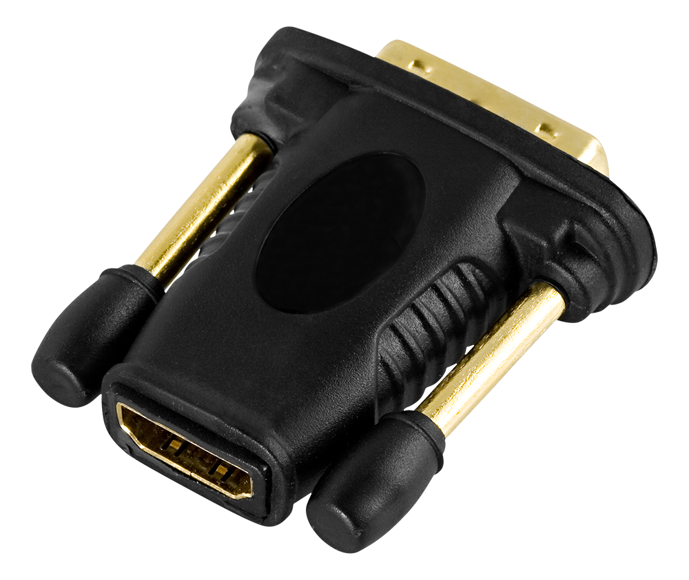 Adapteris DELTACO HDMI-DVI-D Full HD 60Hz, paauksuotos jungtys,juodas/HDMI-11-K/R00100024