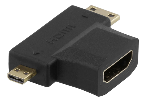 Adapteris DELTACO HDMI-M/miniHDMI-F/microHDMI-F/HDMI-22G