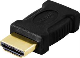 DELTACO HDMI adapteris, mini HDMI į HDMI, 19 kontakt, auksu padengtos jungtysHDMI adapteris, skirt