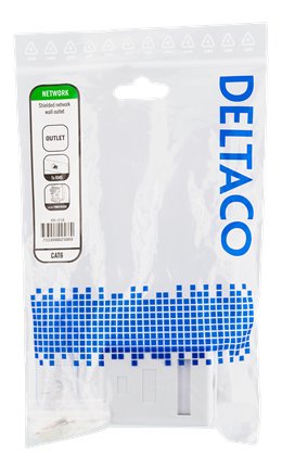 Ekranuotas tinklo lizdas FTP 1xRJ45, Cat6 DELTACO baltas / VR-216