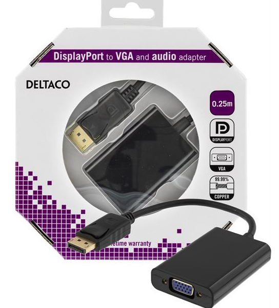 Adapteris DELTACO Adapteris  DP-VGA10-K