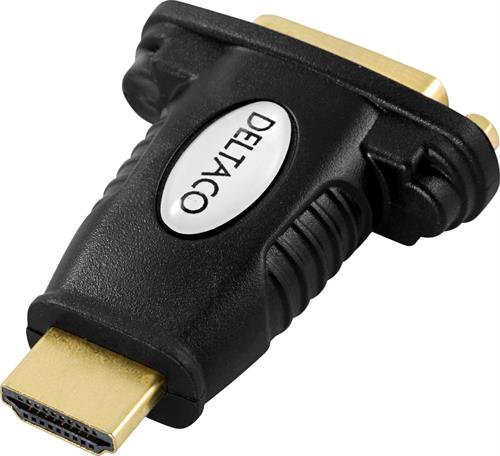 Adapteris DELTACO HDMI 1080p in 60Hz,HDMI 19-pin male to DVI-D female,black