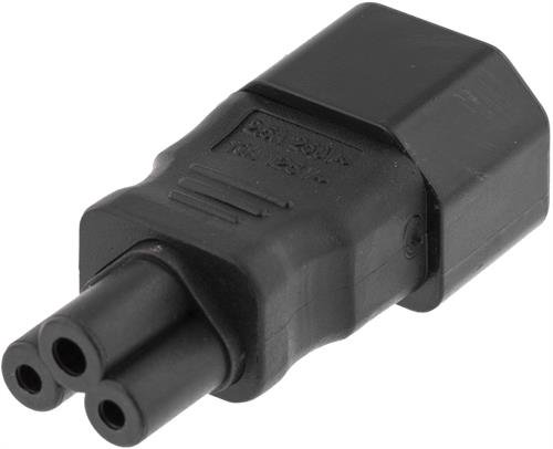 Adapteris DELTACO DEL-1011, IEC 60320 C14 to IEC 60320 C5, 250V/2.5A, black