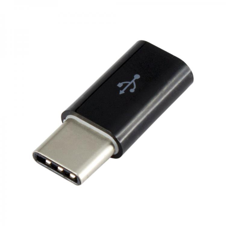 Adapteris Sbox Micro USB 2.0 F. -> TYPE C M. black AD.USB-C B