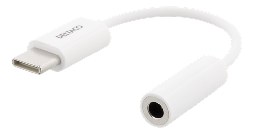 Adapteris DELTACO USB-C į 3.5mm, 9 cm, baltas / USBC-1144