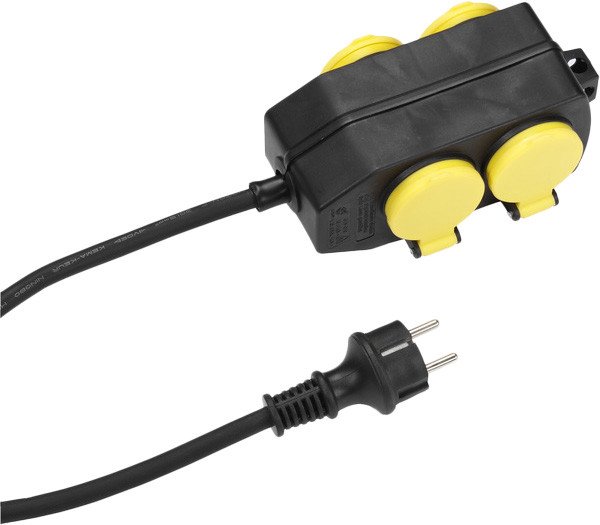 Vivanco outdoor extension cord 4 sockets 1.4m IP44, black (39609)