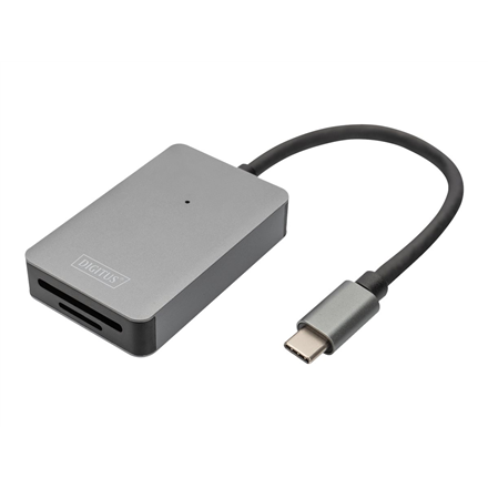 Adapteris ir šokotuvas Digitus USB-C Card Reader,2 Port, High Speed DA-70333