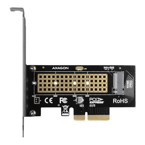 Adapteris AXAGON PCEM2-N PCI-E 3.0 4x-M.2 SSD NVMe,80mm SSD