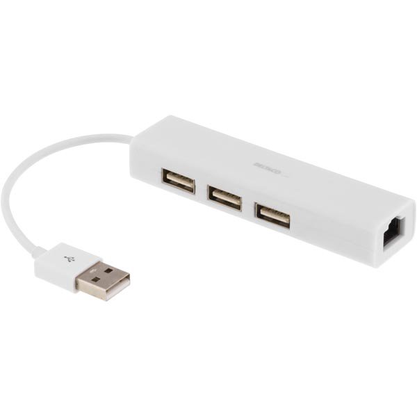 DELTACO USB 2.0 100Mb/s, su 3xUSB HUB / USB2-LAN3