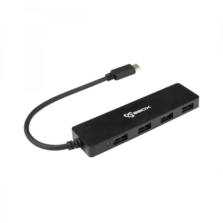 Adapteris Sbox H-404C TYPE-C USB-3.0 4