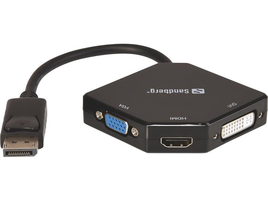 Sandberg 509-11 Adapter DP>HDMI+DVI+VGA