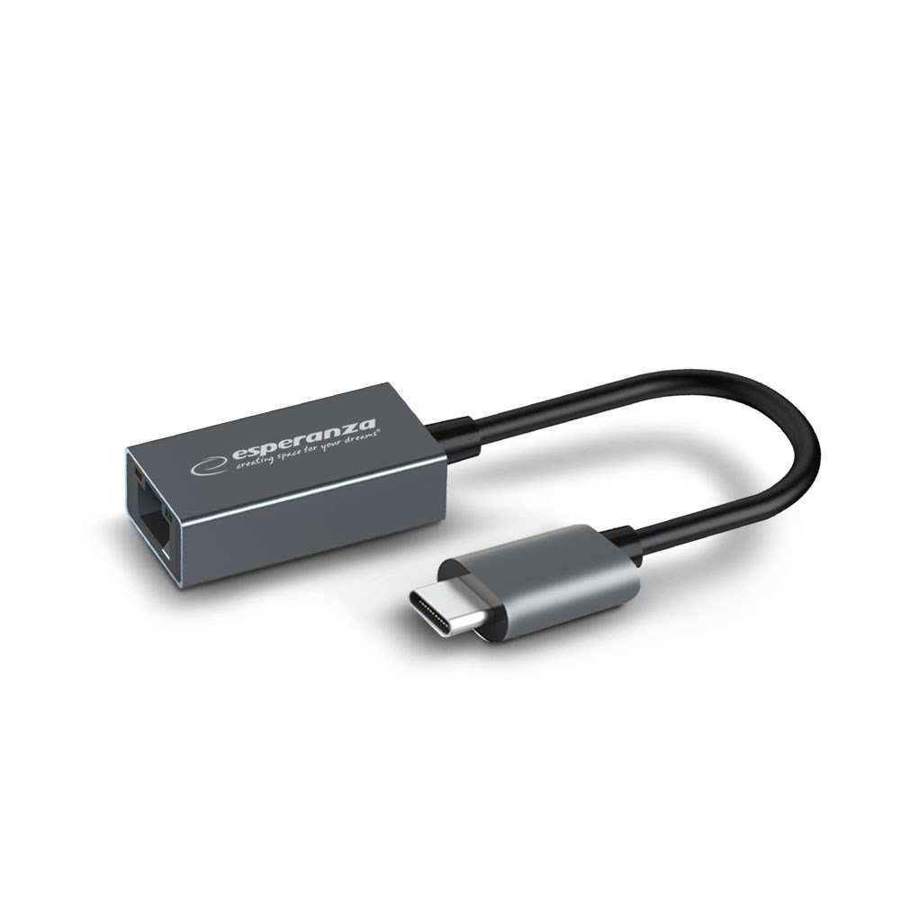 Adapteris Esperanza ENA102 ETHERNET 1000 MBPS, USB C-RJ45