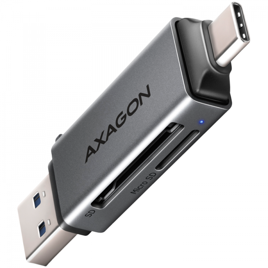 Adapteris Axagon CRE-DAC External, Type-C+Type-A 2-slot SD/microSD