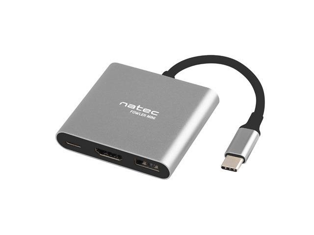 Adapteris NATEC MULTI PORT FOWLER MINI (USB-C PD, HDMI 4K)