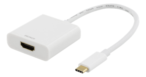 Adapteris DELTACO USB-C - HDMI, baltas / USBC-HDMI7