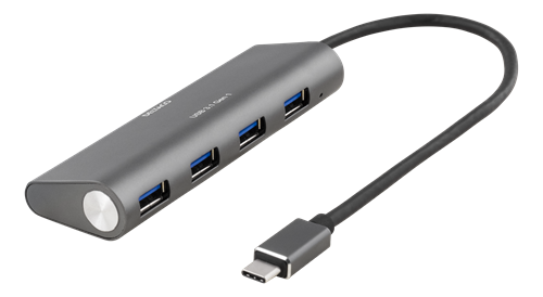 USB šakotuvas DELTACO 18W 3.6A, USB 3.1, 1xUSBC, 4xUSB-A, juodas / USBC-1207