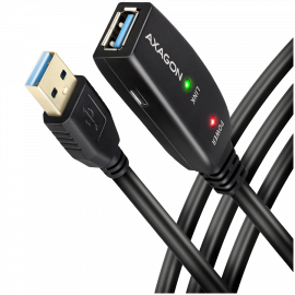 Axagon Active extension USB 3.2 Gen 1 A-M > A-F cable, 10 m long. Power supply option.