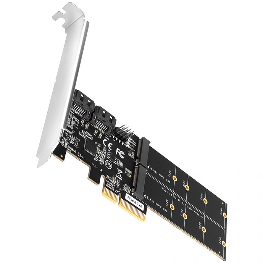 Adapteris Axagon Four-channel SATA III PCI