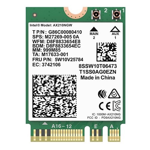 Wi-Fi 6E ir Bluetooth 5.2, M.2 adapteris, 3000Mbps, 2.4GHz, 5GHz, 6GHz