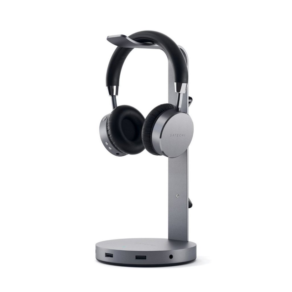 Satechi Aluminum Headphone Stand with built in USB Hub - Space Grey