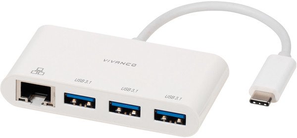 Vivanco adapter USB-C - LAN + hub 3-port (45388)