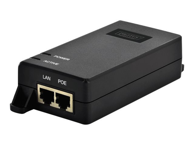 Jungtis DIGITUS PoE+ power 48V 30W 10/100/1000 Mbit RJ45 LAN in RJ45 PoE out max 100m