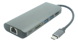 Adapteris DELTACO USB 3.1 "C" - HDMI, sidabrinis / USBC-1266