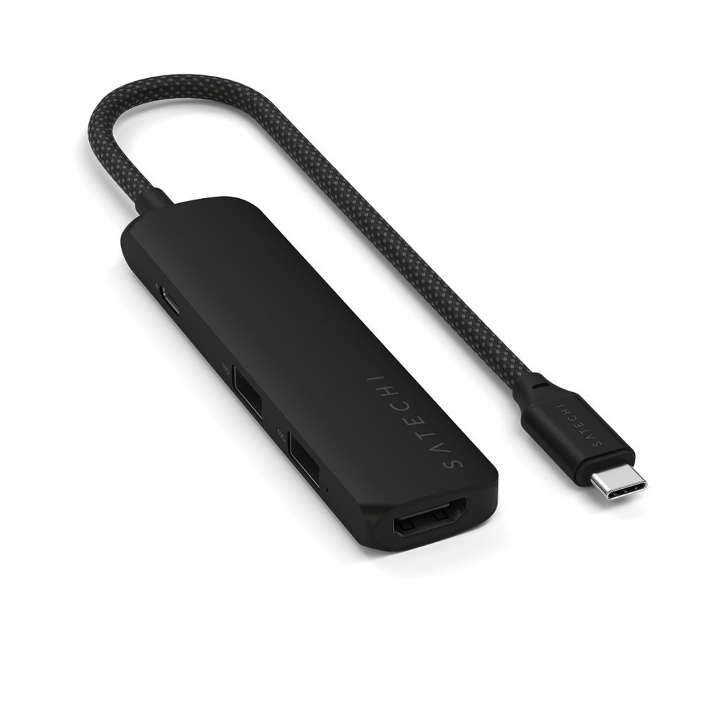 Satechi 4-in-1 USB-C Slim Multiport Adapter 4K - Black