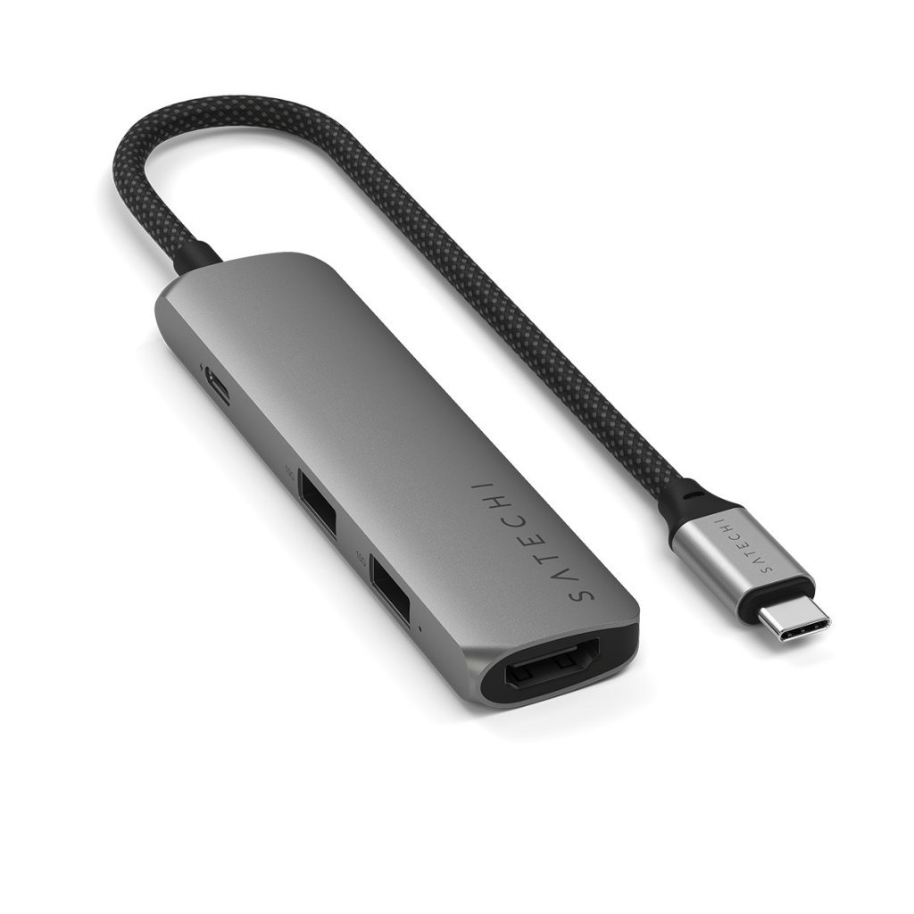 Satechi 4-in-1 USB-C Slim Multiport Adapter 4K - Space Grey