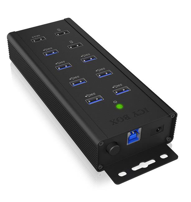 Adapteris ir šokotuvas Raidsonic  7-port Industrial hub  IB-HUB1703-QC3  USB Type-A