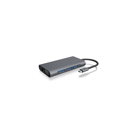 Adapteris ir šokotuvas Icy Box IB-DK4040-CPD USB Type-C™ DockingStation with two video interfaces