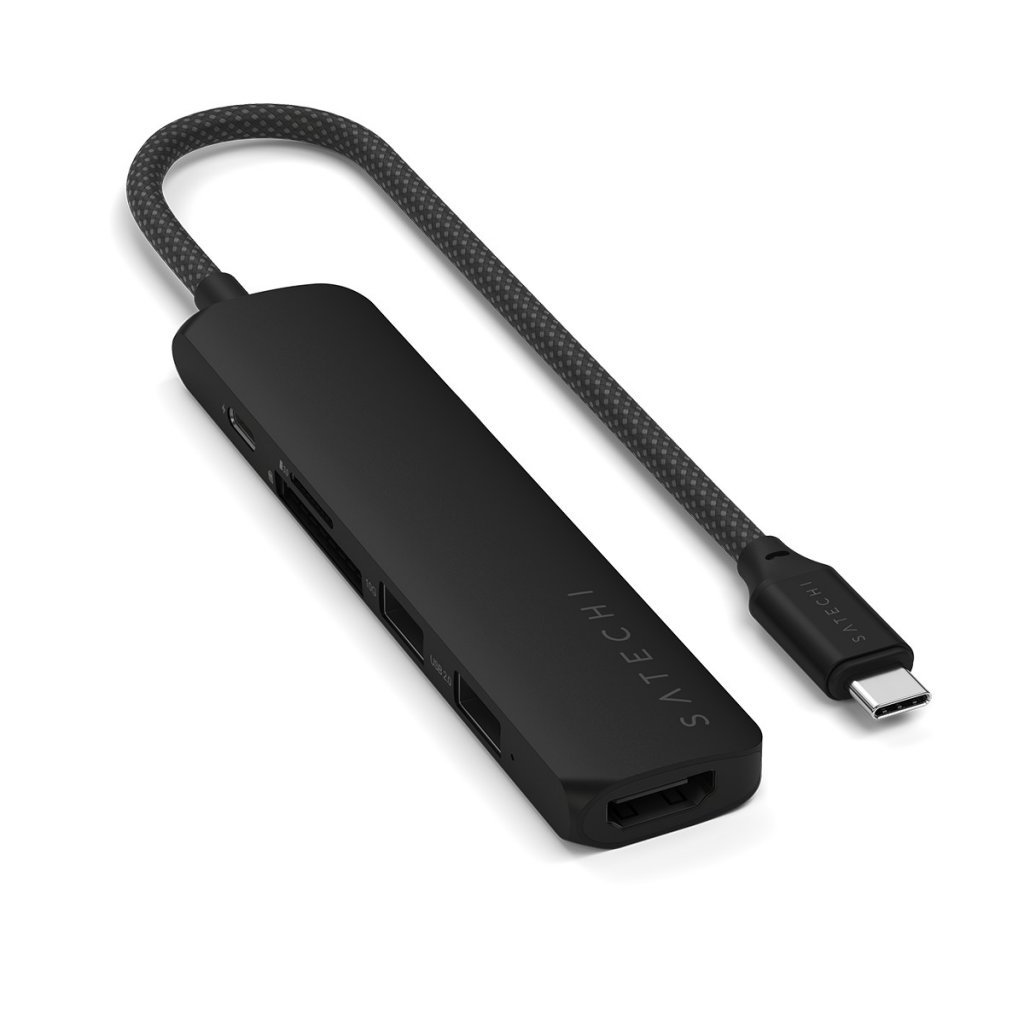 Satechi 6-in-1 USB-C Slim Multiport Adapter - Black