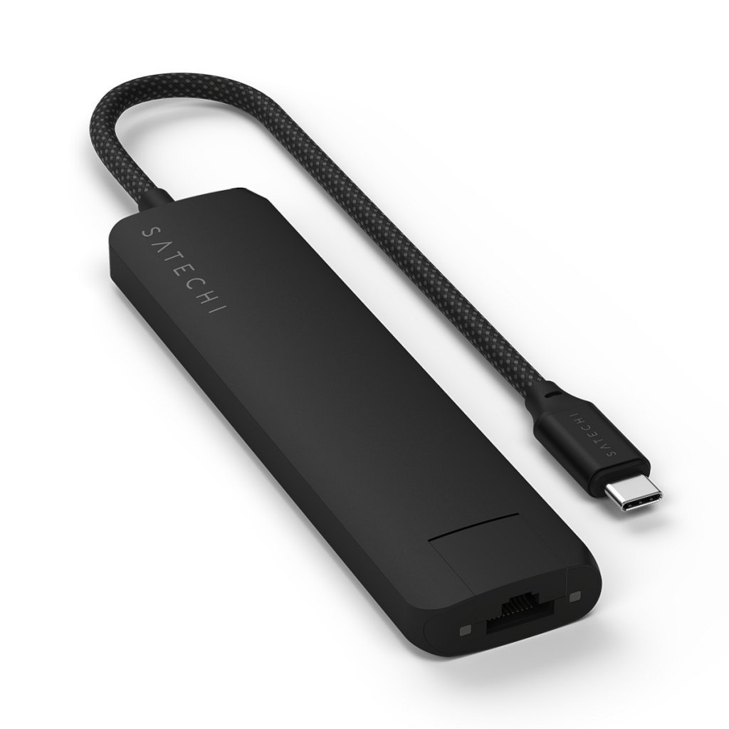 Satechi 7-in-1 USB-C Slim Multiport Adapter with Ethernet - Black