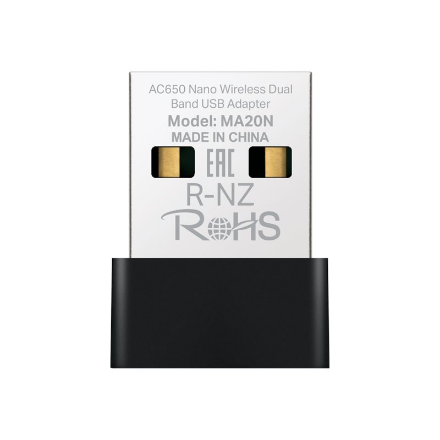 Adapteris ir šokotuvas Mercusys AC650 Nano Wireless Dual Band USB Adapter  MA20N