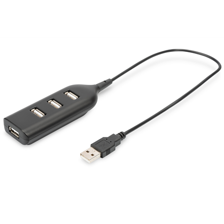 Adapteris Digitus USB 2.0 Hub, 4-Port, Bus Powered 4 X USB A/F AT Connected Cable AB-50001-1