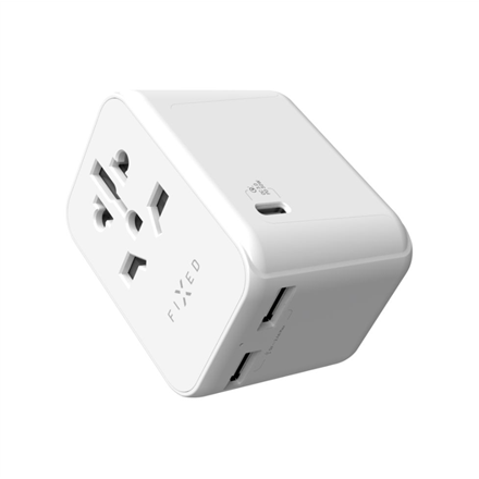 Adapteris ir šokotuvas Fixed  Voyager World Adapter  FIXCT30-1C2A-WH  USB-A/USB-C  Travel Adapte