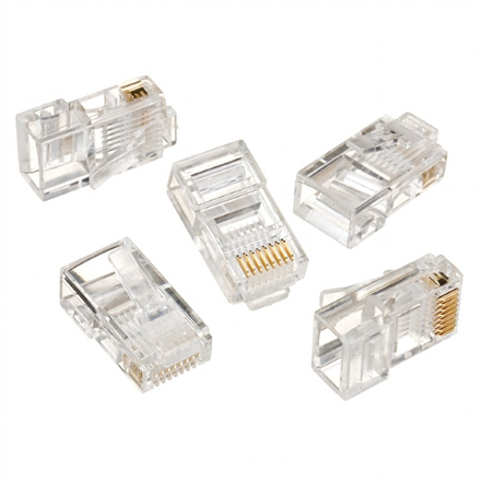 Jungtys Cablexpert Modular plug 8P8C for solid LAN cable CAT5, UTP, 10 pcs. per bag