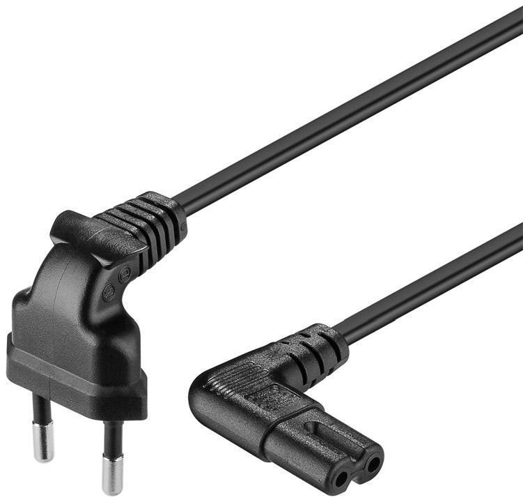 Goobay | 97350 | Euro connection cord, both ends angled | Black Euro male (Type C CEE 7/16) | Device socket C7