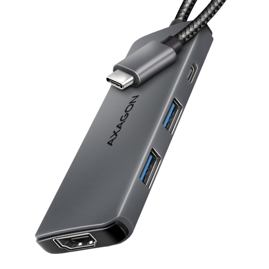 AXAGON HMC-5H8K USB 5Gbps hub, 2x USB-A, USB-C, HDMI 8k/30Hz, PD 100W,