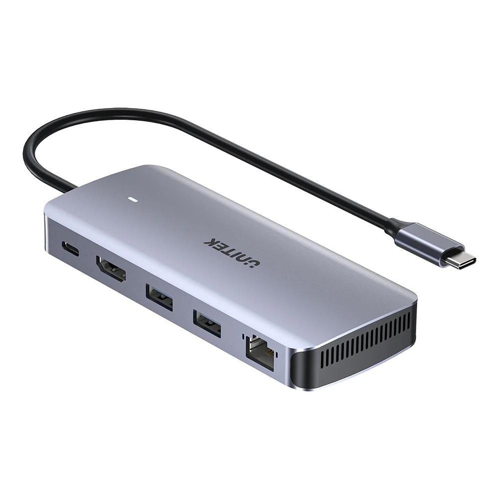 UNITEK AKTYVUSIS KONCENTRATORIUS USB-C 10GBPS, M.2, HDMI, PD 100W