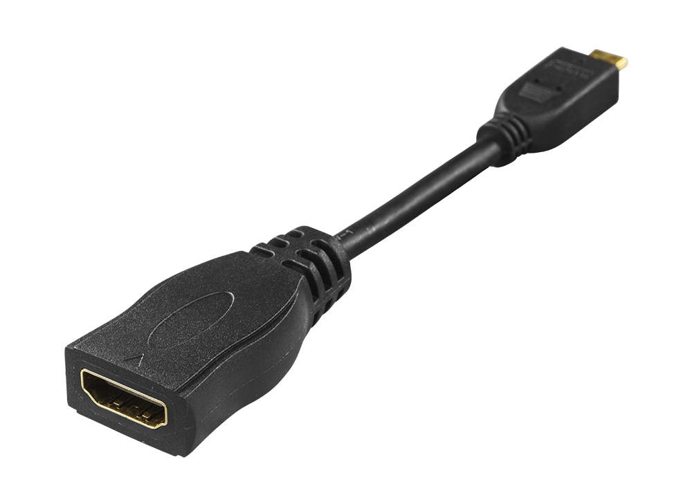 Perėjimas HDMI - micro HDMI adapteris DELTACO 4K UHD 30Hz, 0.1m, juodas / HDMI-24B-K / 00100026