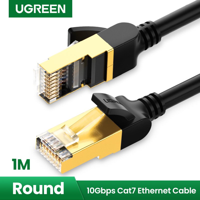 Kabelis F/FTP CAT7 su 2xRJ45 jungtimis 1m juodas NW107 UGREEN