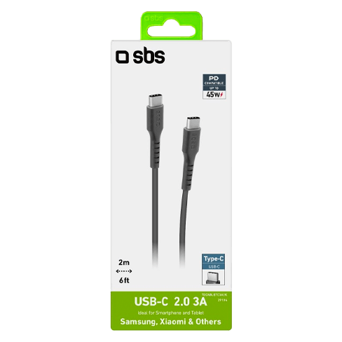 USB-C 2m duomenų perdavimo ir krovimo kabelis