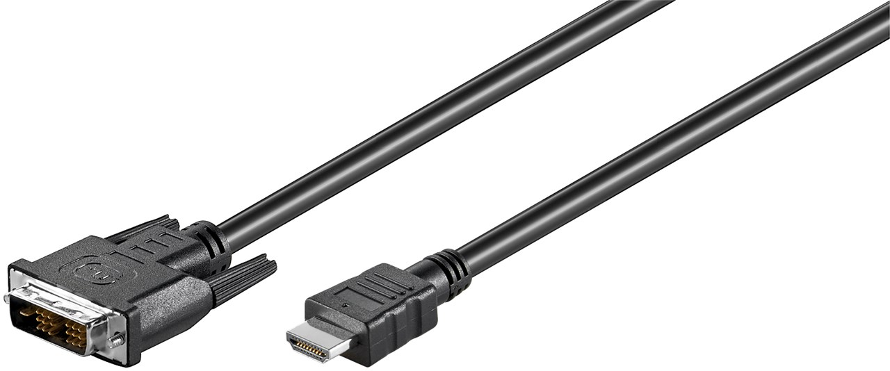 Goobay | DVI-D/HDMI cable, nickel plated | Black | DVI-D male Single-Link (18+1 pin) | HDMI male (type A) | 2 m