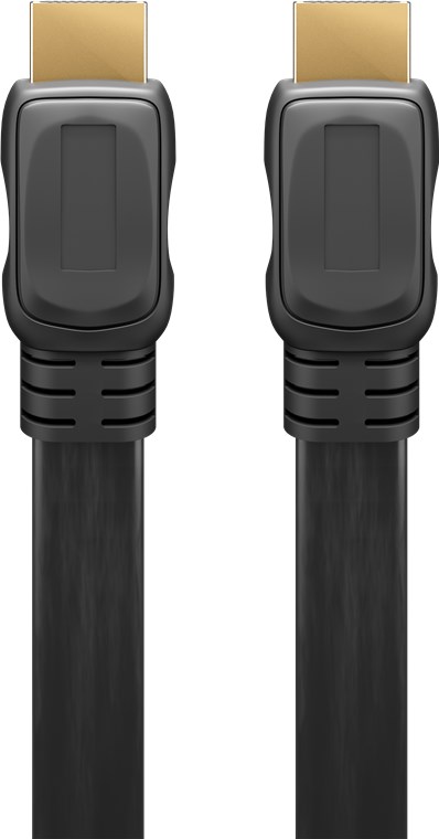 Goobay | High Speed HDMI Flat Cable with Ethernet | Black | HDMI male (type A) | HDMI (type A) | HDMI to HDMI | 2 m