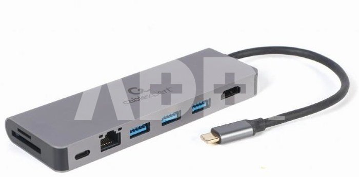 Cablexpert A-CM-COMBO5-05 USB Type-C 5-in-1 multi-port adapter (Hub + HDMI + PD + card reader + LAN) | Cablexpert