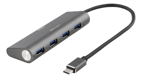 USB šakotuvas DELTACO 18W 3.6A, USB 3.1, 1xUSBC, 4xUSB-A, juodas / USBC-1207