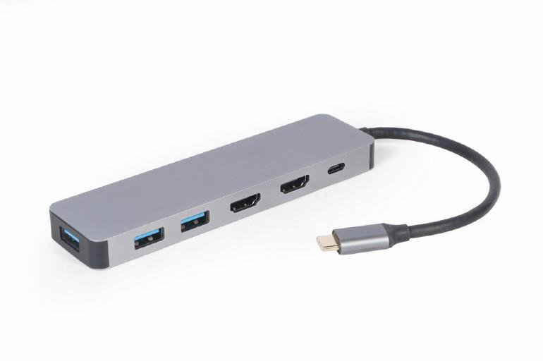Adapteris GEMBIRD A-CM-COMBO3-03 USB-C TO HDMI/USB3/3IN1