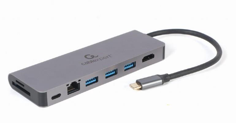 Adapteris GEMBIRD A-CM-COMBO5-05 USB-C TO HDMI/USB3/5IN1